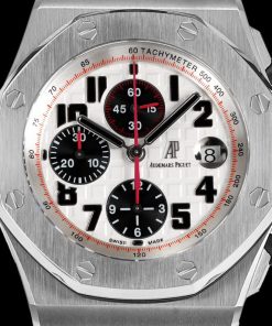 Alternative view of Audemars Piguet-Royal Oak Offshore 26470ST Chronograph 42mm Stainless Steel/Leather White/Black Dials TKF A7750 Automatic