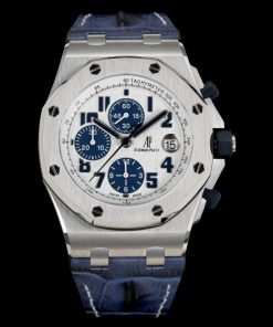 Audemars Piguet-Royal Oak Offshore 26470ST Chronograph 42mm Stainless Steel/Leather White/Blue Dials TKF A7750 Automatic