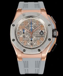 Audemars Piguet-Royal Oak Offshore 26400 Chronograph 44mm Rose Gold/Rubber Grey/Silver Dials TKF A7750 Automatic