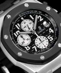 Alternative view of Audemars Piguet-Royal Oak Offshore 26470ST Chronograph 42mm Stainless Steel/Rubber Black/Silver Dials TKF A7750 Automatic
