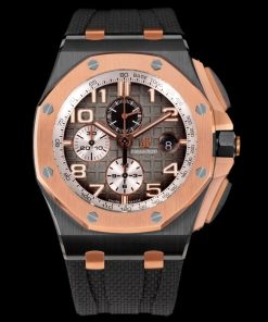 Audemars Piguet-Royal Oak Offshore 26400 Chronograph 44mm DLC/Rubber Grey/Silver Dials TKF A7750 Automatic