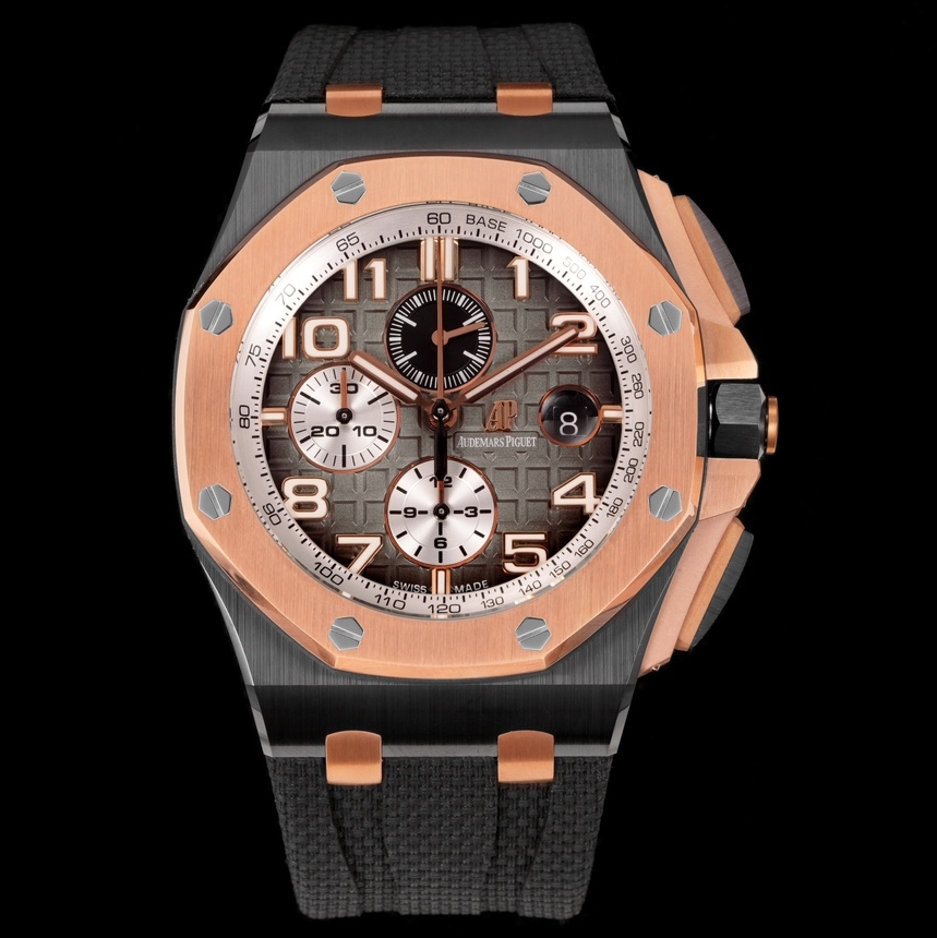 Audemars Piguet-Royal Oak Offshore 26400 Chronograph 44mm DLC/Rubber Grey/Silver Dials TKF A7750 Automatic