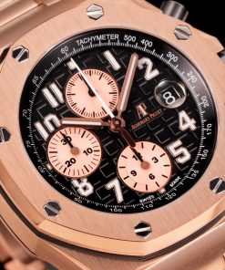 Alternative view of Audemars Piguet-Royal Oak Offshore 26470OR Chronograph 42mm Rose Gold Black/Gold Dials TKF A7750 Automatic