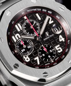 Alternative view of Audemars Piguet-Royal Oak Offshore 26470ST Chronograph 42mm Stainless Steel/Steel Black Dials TKF A7750 Automatic