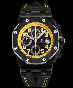 Audemars Piguet-Royal Oak Offshore 26470 Chronograph 42mm Carbon TPT/Leather Black Dials TKF A7750 Automatic