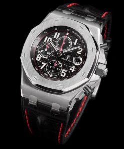 Alternative view of Audemars Piguet-Royal Oak Offshore 26470ST Chronograph 42mm Stainless Steel/Leather Black Dials TKF A7750 Automatic