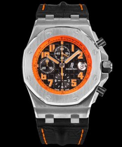 Audemars Piguet-Royal Oak Offshore 26470ST Chronograph 42mm Stainless Steel/Leather Black Dials TKF A7750 Automatic