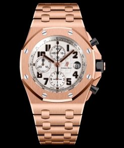 Audemars Piguet-Royal Oak Offshore 26470OR Chronograph 42mm Rose Gold White/White Dials TKF A7750 Automatic