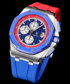 Alternative view of Audemars Piguet-Royal Oak Offshore 26400 Chronograph 44mm Stainless Steel/Rubber Blue Dial TKF A7750 Automatic