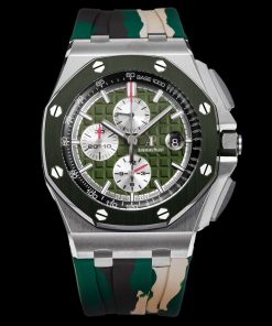 Audemars Piguet-Royal Oak Offshore 26400 Chronograph 44mm Stainless Steel/Rubber Green Dial TKF A7750 Automatic