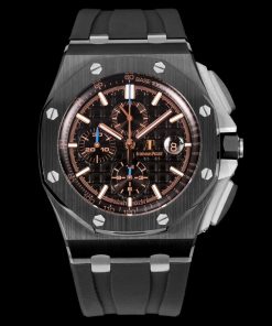 Audemars Piguet-Royal Oak Offshore 26400 Chronograph 44mm DLC/Rubber Black Dial TKF A7750 Automatic
