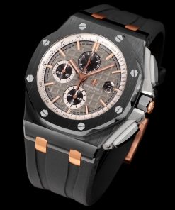 Alternative view of Audemars Piguet-Royal Oak Offshore 26400 Chronograph 44mm DLC/Rubber Grey Dial TKF A7750 Automatic