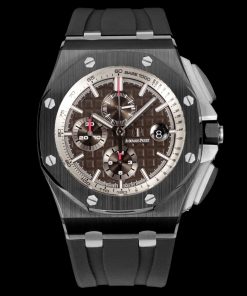 Audemars Piguet-Royal Oak Offshore 26400 Chronograph 44mm DLC/Rubber Brown Dial TKF A7750 Automatic