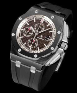 Alternative view of Audemars Piguet-Royal Oak Offshore 26400 Chronograph 44mm DLC/Rubber Brown Dial TKF A7750 Automatic