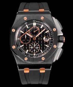 Audemars Piguet-Royal Oak Offshore 26400 Chronograph 44mm DLC/Rubber Black Dial TKF A7750 Automatic