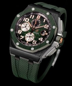 Alternative view of Audemars Piguet-Royal Oak Offshore 26400 Chronograph 44mm DLC/Rubber Olive(Green) Dial TKF A7750 Automatic