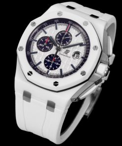 Alternative view of Audemars Piguet-Royal Oak Offshore 26400 Chronograph 44mm Ceramic/Rubber White Dial TKF A7750 Automatic