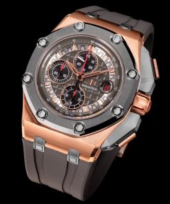Alternative view of Audemars Piguet-Royal Oak Offshore 26400 Chronograph 44mm Rose Gold/Rubber Grey Dial TKF A7750 Automatic