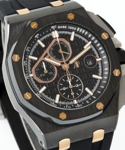 Alternative view of Audemars Piguet-Royal Oak Offshore 26405 Chronograph 44mm Ceramic/Rubber Black Dial APJF Cal.3126 Automatic