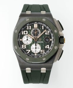 Audemars Piguet-Royal Oak Offshore 26405 Chronograph 44mm Ceramic/Rubber Green Dial APJF Cal.3126 Automatic