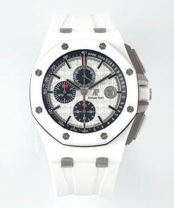 Audemars Piguet-Royal Oak Offshore 26405 Chronograph 44mm Ceramic/Rubber White Dial APJF Cal.3126 Automatic