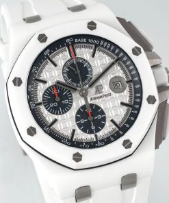Alternative view of Audemars Piguet-Royal Oak Offshore 26405 Chronograph 44mm Ceramic/Rubber White Dial APJF Cal.3126 Automatic