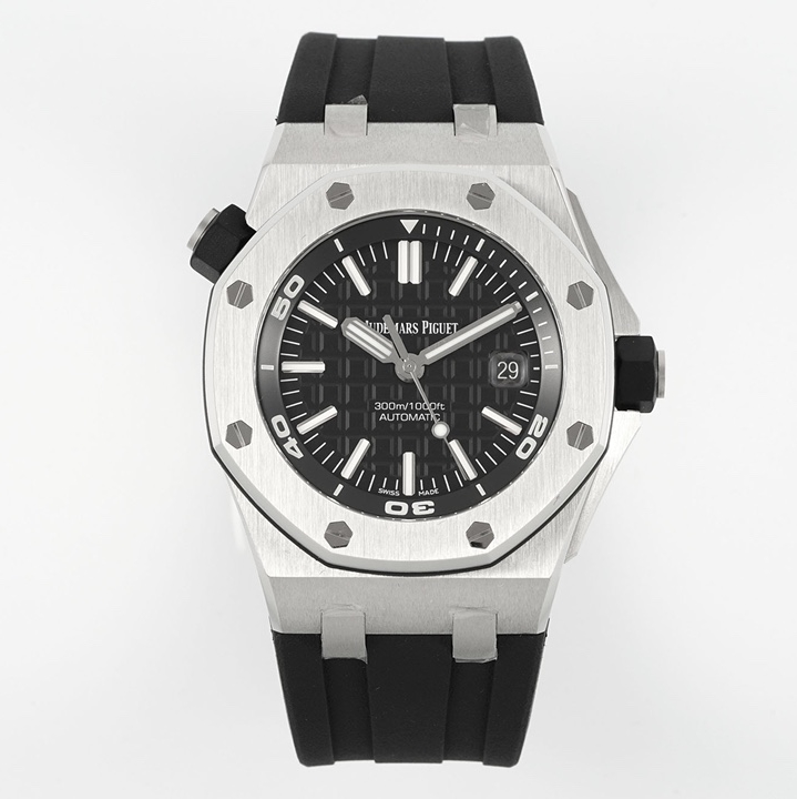 Audemars Piguet-Royal Oak Offshore Diver 15703(Solid Back) 42mm Stainless Steel/Rubber Black Dial APSF SA3120 Automatic