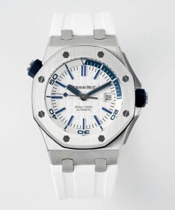 Audemars Piguet-Royal Oak Diver 15710(Display Back) 42mm White Stainless Steel/Rubber White Dial APSF SA3120 Automatic
