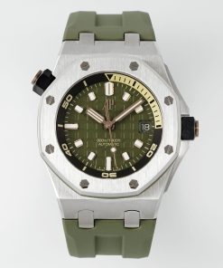 Audemars Piguet-Royal Oak Offshore Diver 15720 42mm Stainless Steel/Rubber Green Dial APSF A4308 Automatic