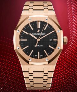Audemars Piguet-Royal Oak 15400 41mm Rose Gold/Rose Gold Black Dial/Stick Markers APSF SA3120 Automatic