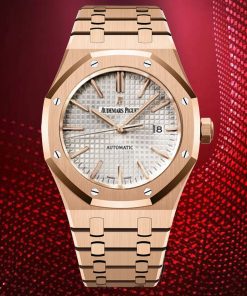 Audemars Piguet-Royal Oak 15400 41mm Rose Gold/Rose Gold White Dial/Stick Markers APSF SA3120 Automatic
