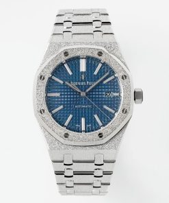 Audemars Piguet-Royal Oak 15410 41mm Frosted Stainless Steel/Steel Blue Dial APSF SA3120 Automatic