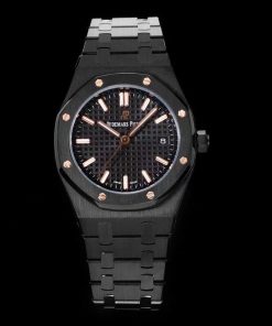 Alternative view of Audemars Piguet-Royal Oak Ladies 77350 34mm DLC/DLC Black Dial BF A5800 Automatic