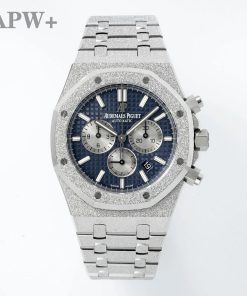 Audemars Piguet-Royal Oak Chronograph 26331ST 41mm Frosted Stainless Steel/Steel Blue Dial APWF DD4801 Automatic