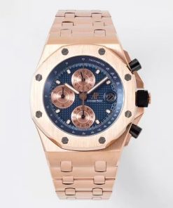 Audemars Piguet-Royal Oak Offshore 26238 Chronograph 42mm Rose Gold/Rose Gold Blue Dial APF A7750 Automatic