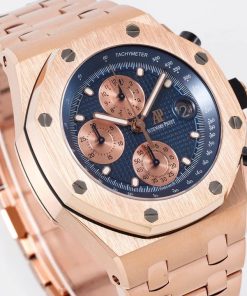 Alternative view of Audemars Piguet-Royal Oak Offshore 26238 Chronograph 42mm Rose Gold/Rose Gold Blue Dial APF A7750 Automatic