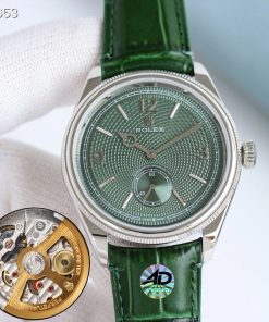 Rolex-1908 Perpetual 39mm Stainless Steel/Leather Green Dial R+F Cal.7140 Automatic