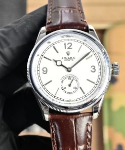 Rolex-1908 Perpetual 39mm Stainless Steel/Leather White Dial R+F Cal.7140 Automatic