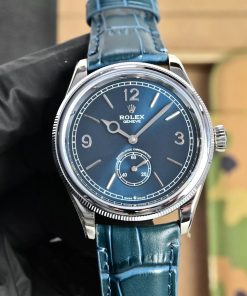 Rolex-1908 Perpetual 39mm Stainless Steel/Leather Light Blue Dial R+F Cal.7140 Automatic