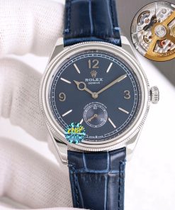 Rolex-1908 Perpetual 39mm Stainless Steel/Leather Blue Dial R+F Cal.7140 Automatic
