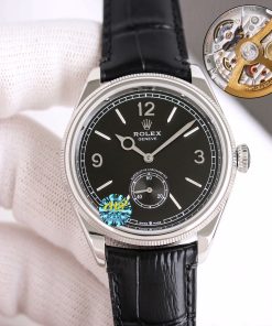 Rolex-1908 Perpetual 39mm Stainless Steel/Leather Black Dial R+F Cal.7140 Automatic