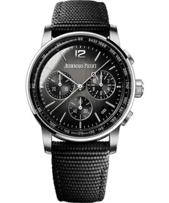 Audemars Piguet-Code11.59 Chronograph 26393 41mm Stainless Steel/Leather Gradient Black Dial APPF A7750 Automatic