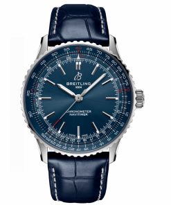 Breitling-Navitimer 1 38mm Stainless Steel/Leather Blue Dial TF A2824 Automatic