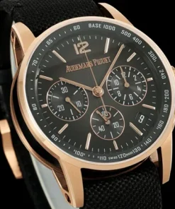 Alternative view of Audemars Piguet-Code11.59 Chronograph 26393 41mm Rose Gold/Leather Gradient Grey Dial APPF A7750 Automatic