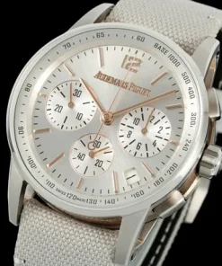 Alternative view of Audemars Piguet-Code11.59 Chronograph 26393 41mm Stainless Steel/Leather Silver Dial APPF A7750 Automatic