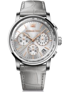 Audemars Piguet-Code11.59 Chronograph 26393 41mm Satinless Steel/Leather Silver Dial APSF SH4401 Automatic