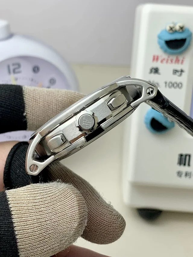 Audemars Piguet-Code11.59 Chronograph 26393 41mm Satinless Steel/Leather Grey/Black Dial APSF SH4401 Automatic - Image 4