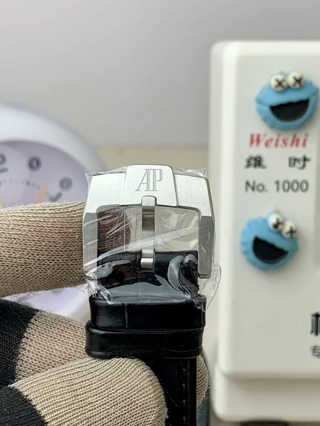 Audemars Piguet-Code11.59 Chronograph 26393 41mm Satinless Steel/Leather Grey/Black Dial APSF SH4401 Automatic - Image 6