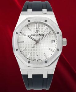 Audemars Piguet-Royal Oak 41mm 15500 Stainless Steel/Rubber White Dial/Stick Markers APSF SA4302 Automatic