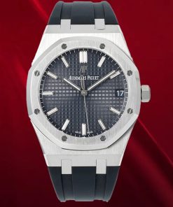 Audemars Piguet-Royal Oak 41mm 15500 Stainless Steel/Rubber Blue Dial/Stick Markers APSF SA4302 Automatic